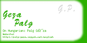 geza palg business card